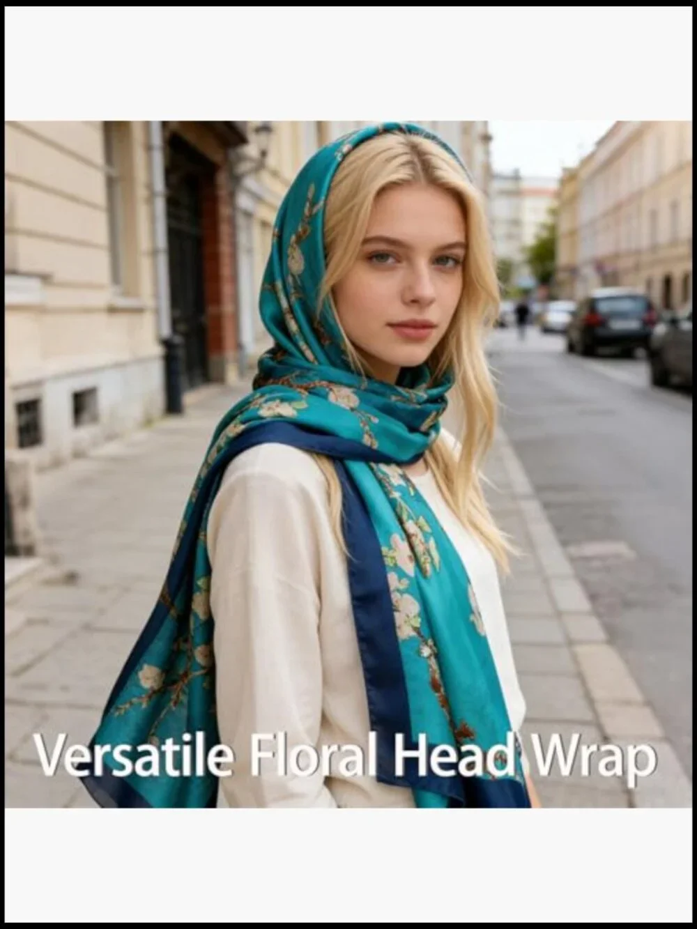 Large Silk-Feel Shawl Scarf Lightweight Satin Wrap Fashion Neck Scarf Hijab